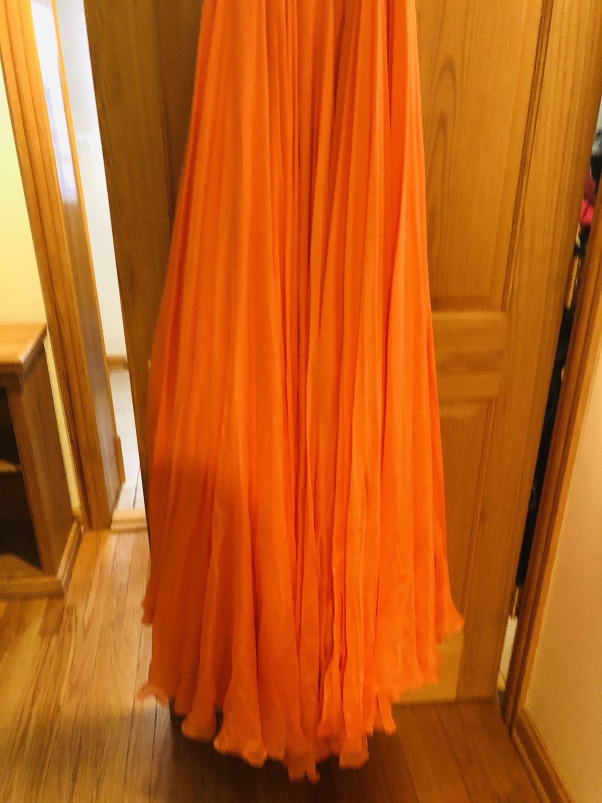 Mac Duggal Size 4 Orange Side Slit Dress on Queenly