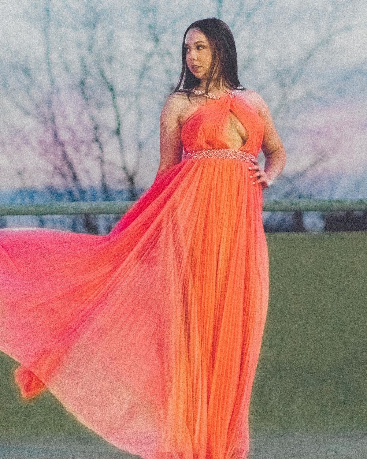 Sherri Hill Size 2 Prom Halter Orange A-line Dress on Queenly