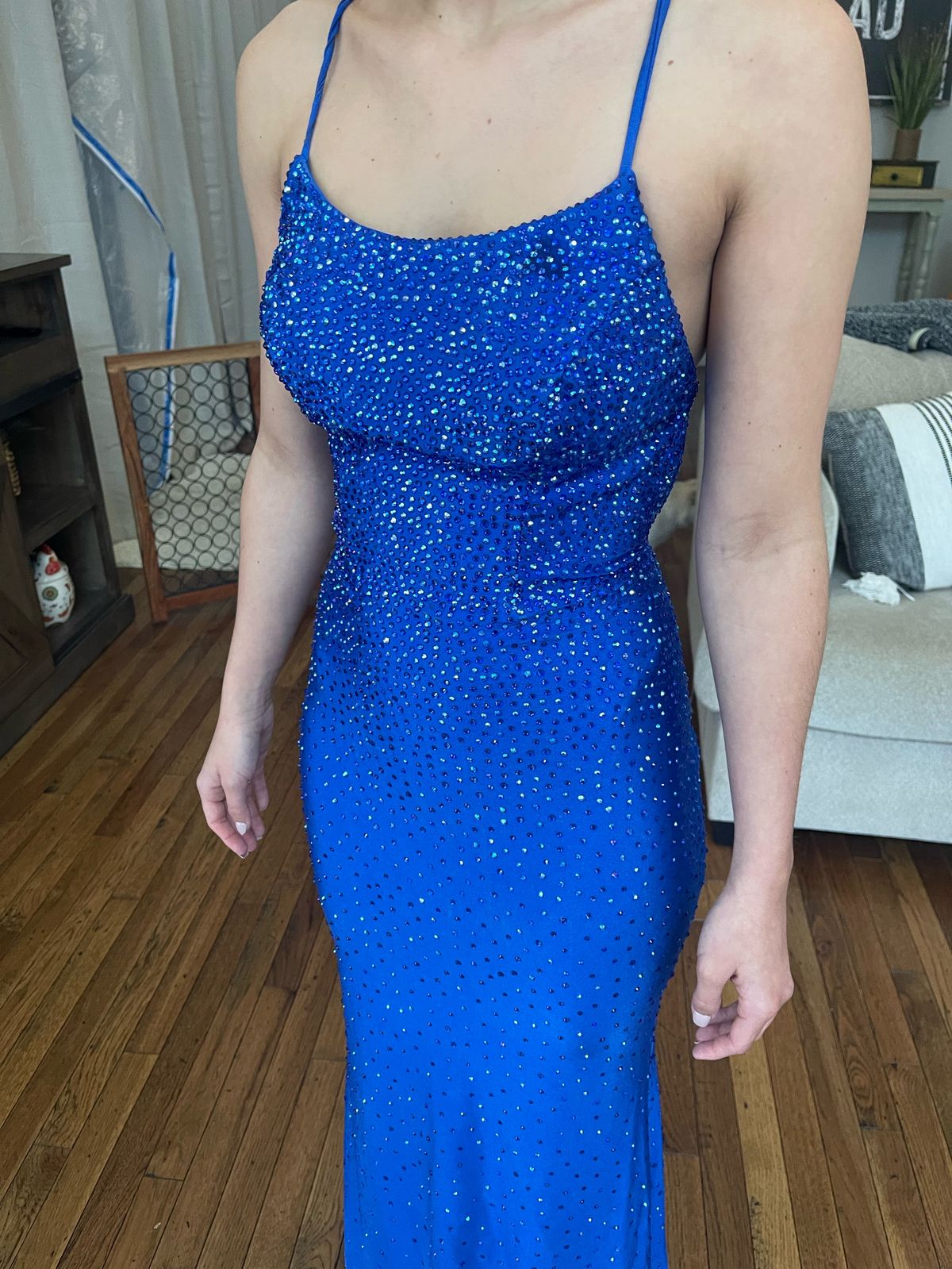 Faviana Size 00 Prom Blue Mermaid Dress on Queenly