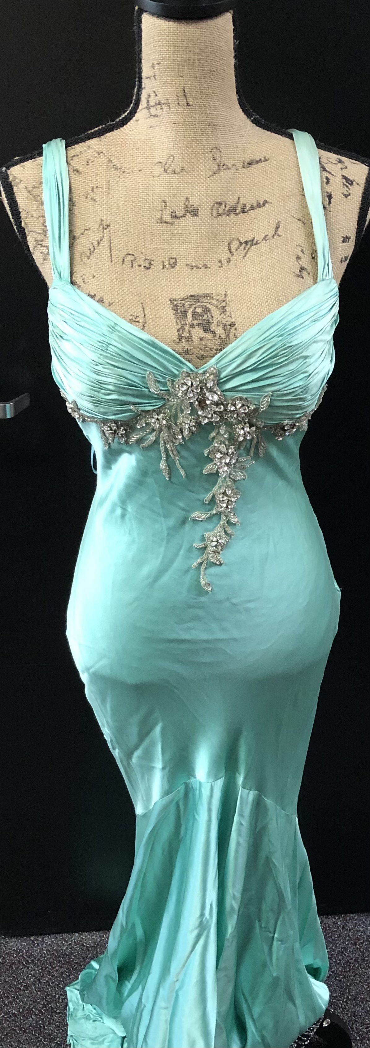 Size 6 Prom Satin Light Blue Mermaid Dress on Queenly