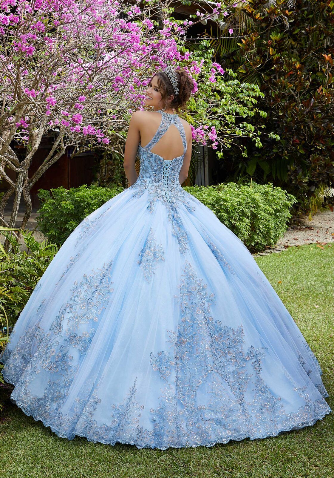 Style Alejandra MoriLee Size 8 Pageant Light Blue Ball Gown on Queenly