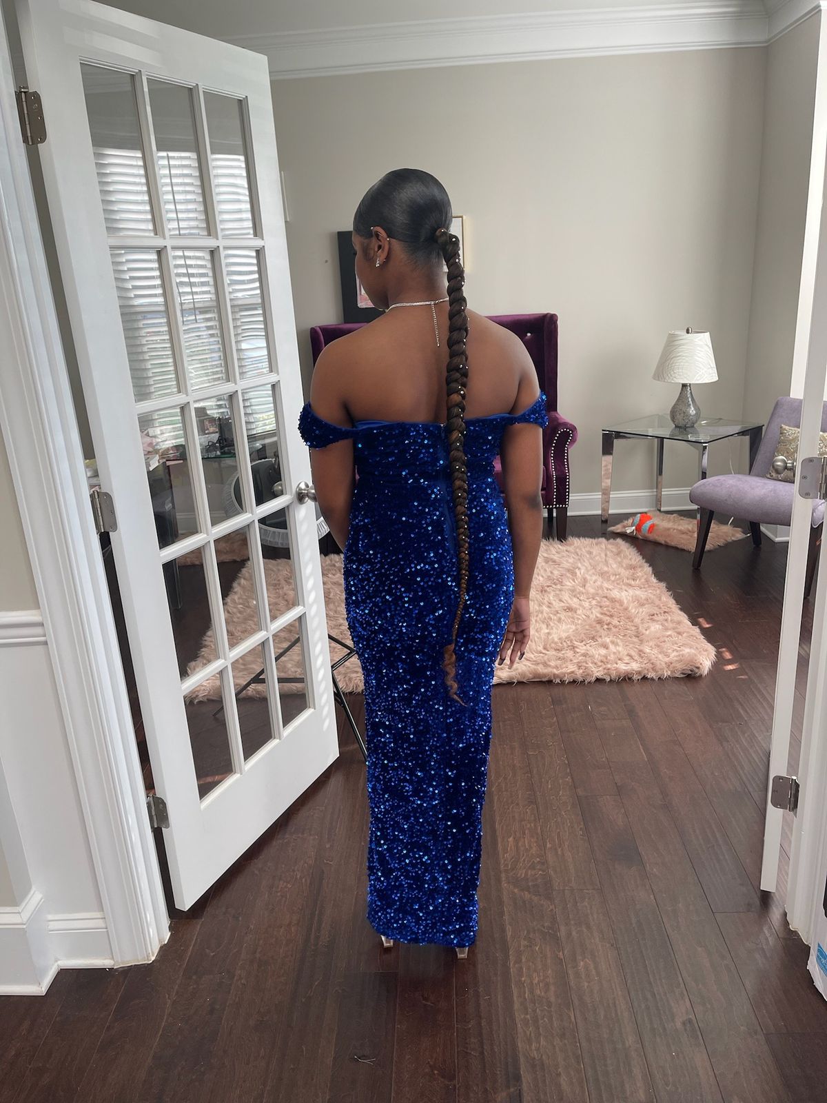Size M Prom Blue Side Slit Dress on Queenly