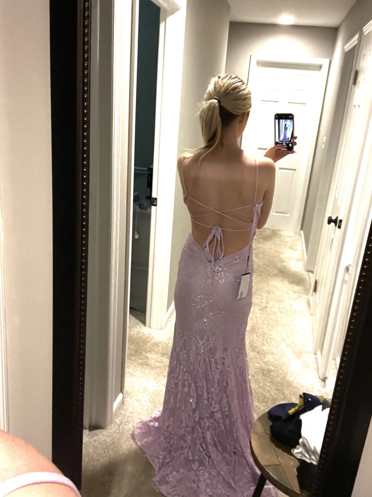 Faviana Size 2 Purple Side Slit Dress on Queenly