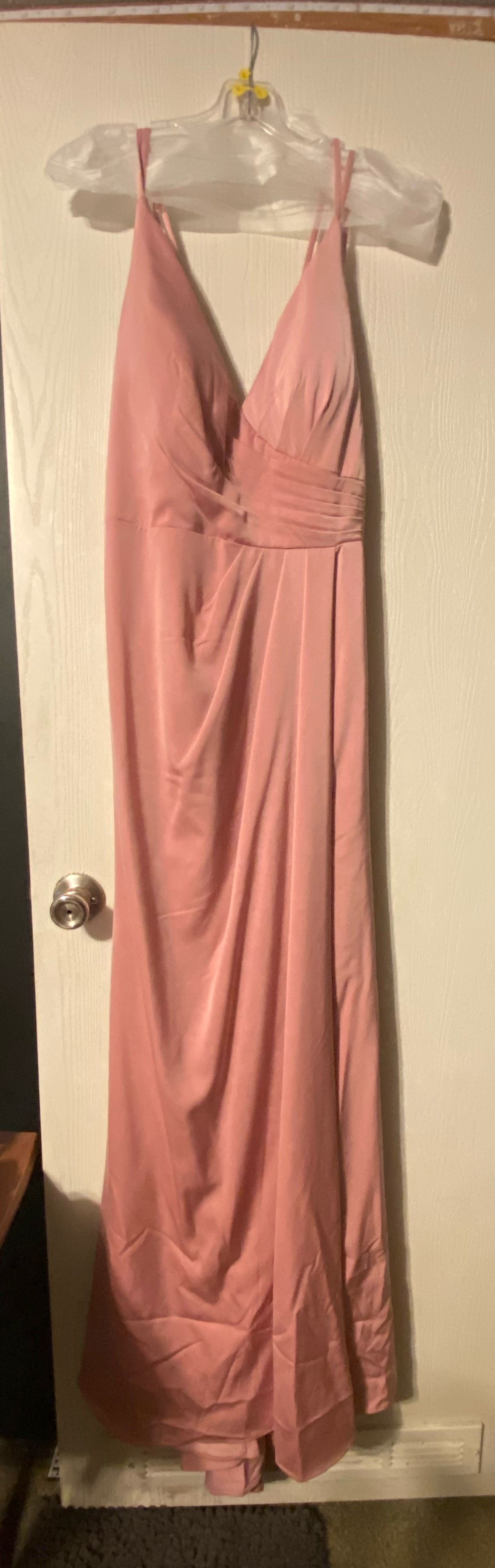 Size L Prom Pink Side Slit Dress on Queenly