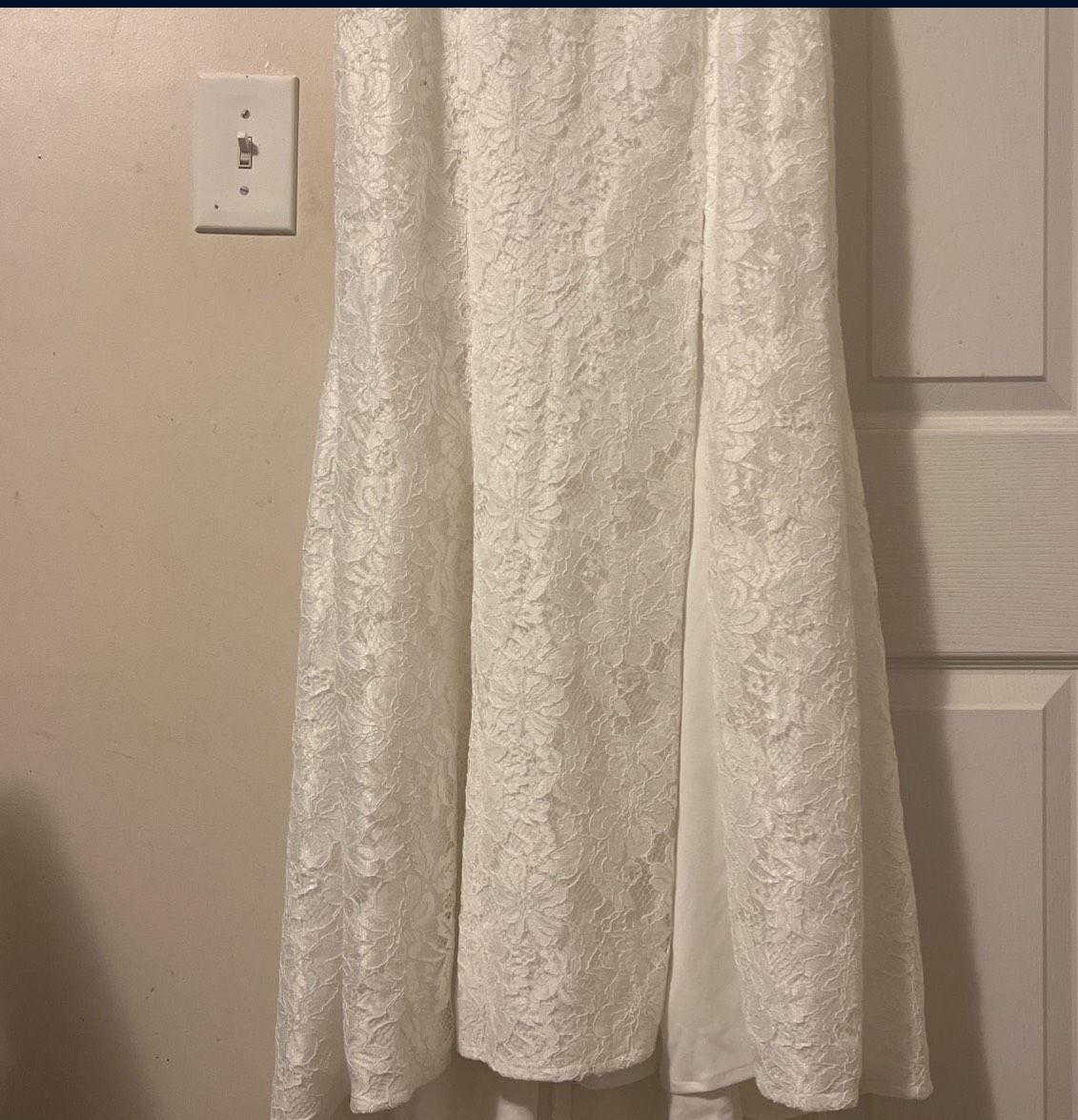David's Bridal Size 12 Wedding White Floor Length Maxi on Queenly