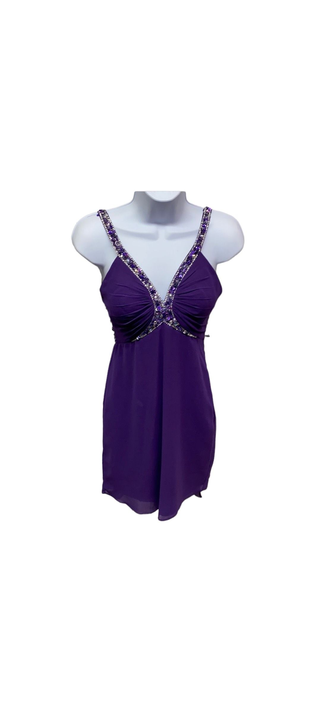 Faviana Size 0 Homecoming Purple Cocktail Dress on Queenly