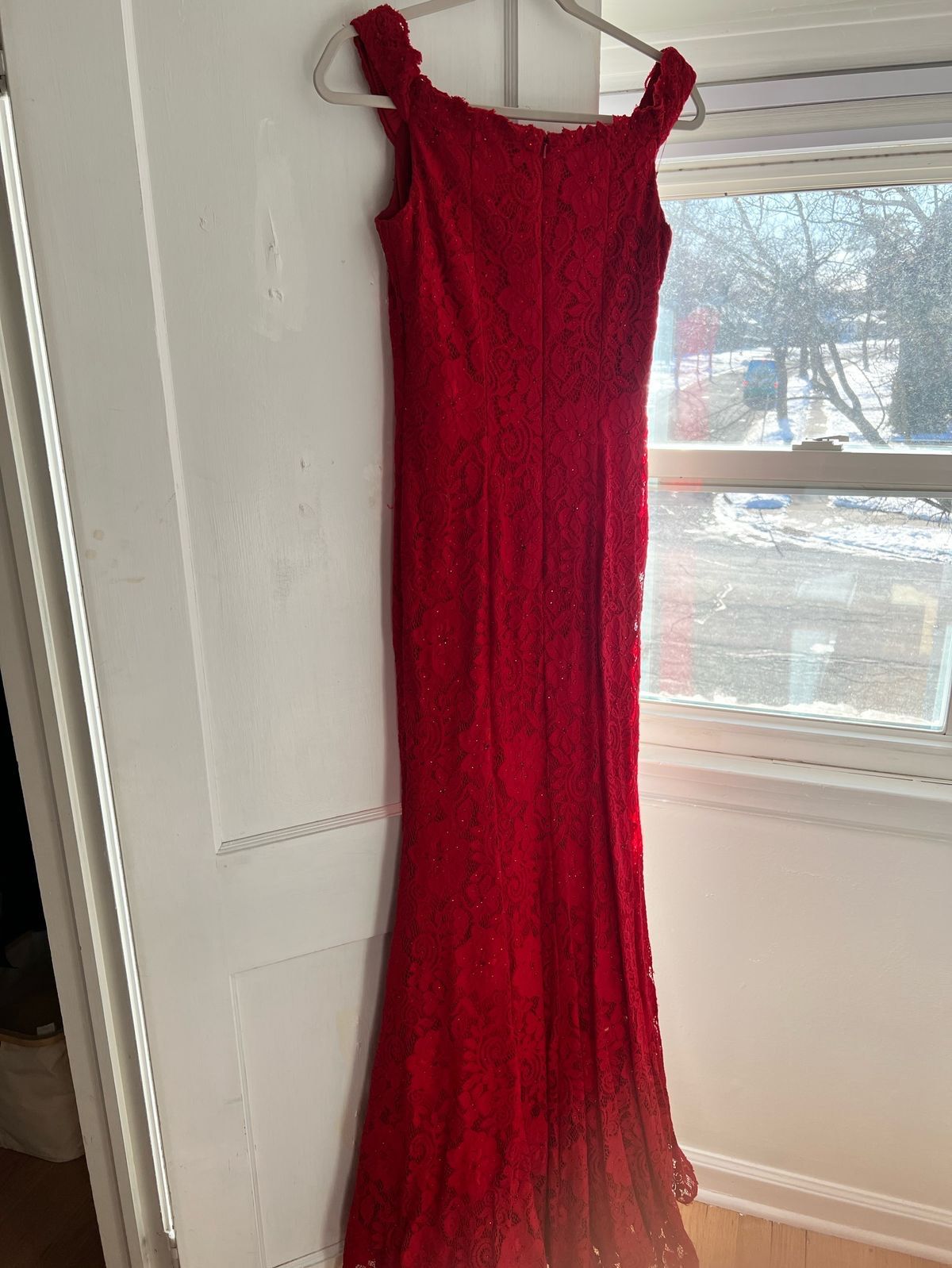 Clarisse Size 6 Prom Red Mermaid Dress on Queenly