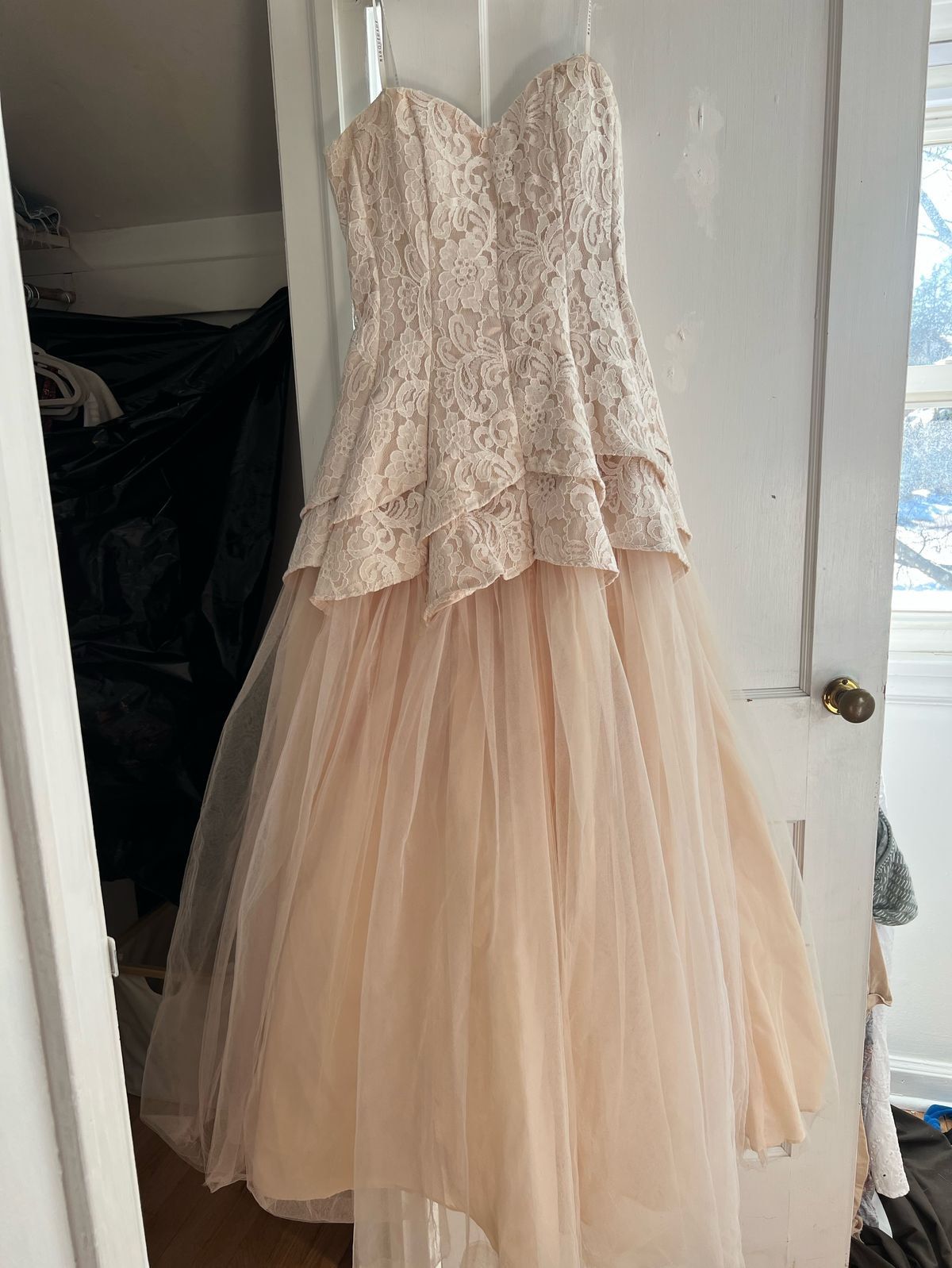 Masquerade Size 8 Prom Nude Ball Gown on Queenly