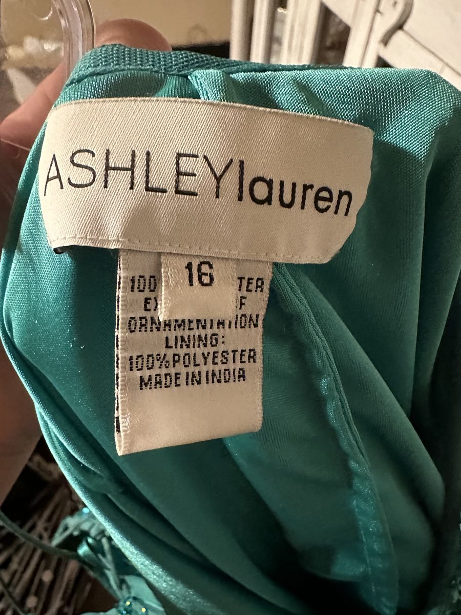 Ashley Lauren Plus Size 16 Prom Blue Floor Length Maxi on Queenly