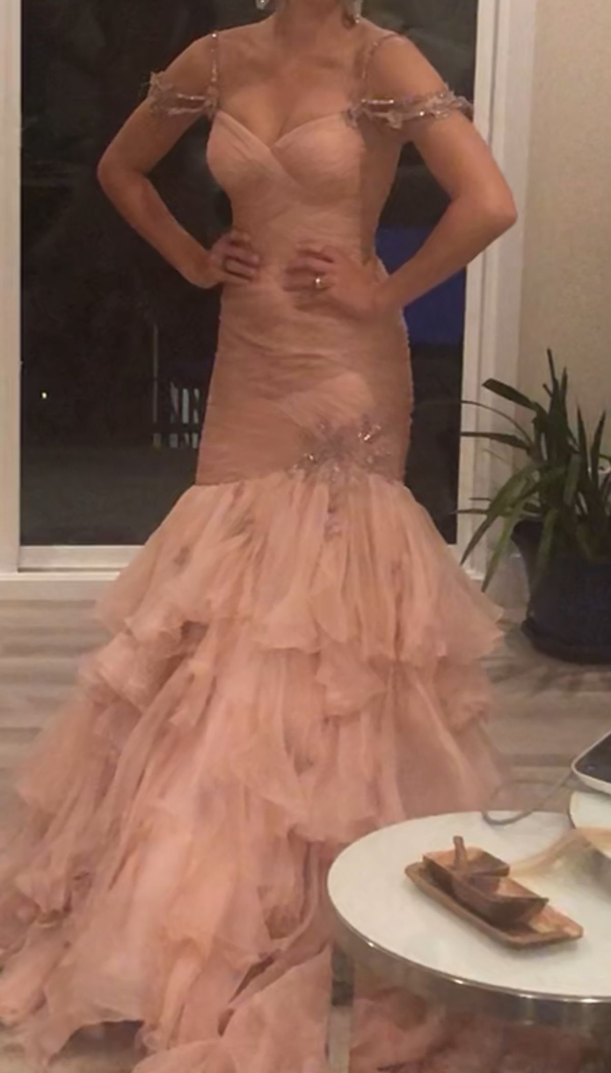 Sherri Hill Size 2 Prom Off The Shoulder Light Pink Mermaid Dress on Queenly