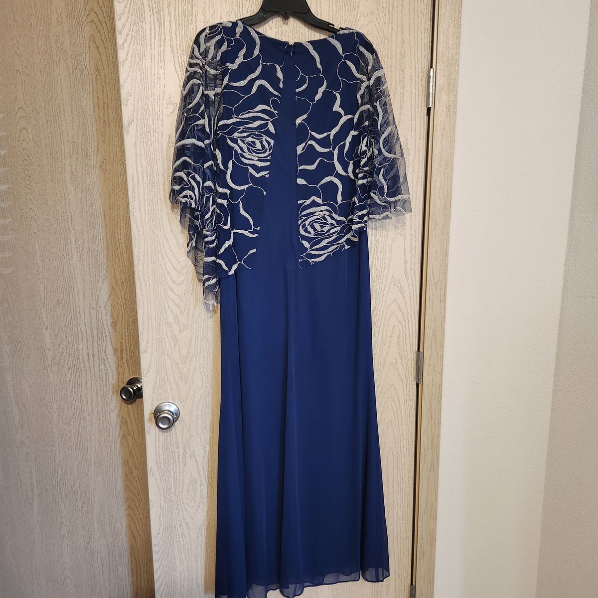 Ignite Evenings Size 8 Sheer Blue Floor Length Maxi on Queenly