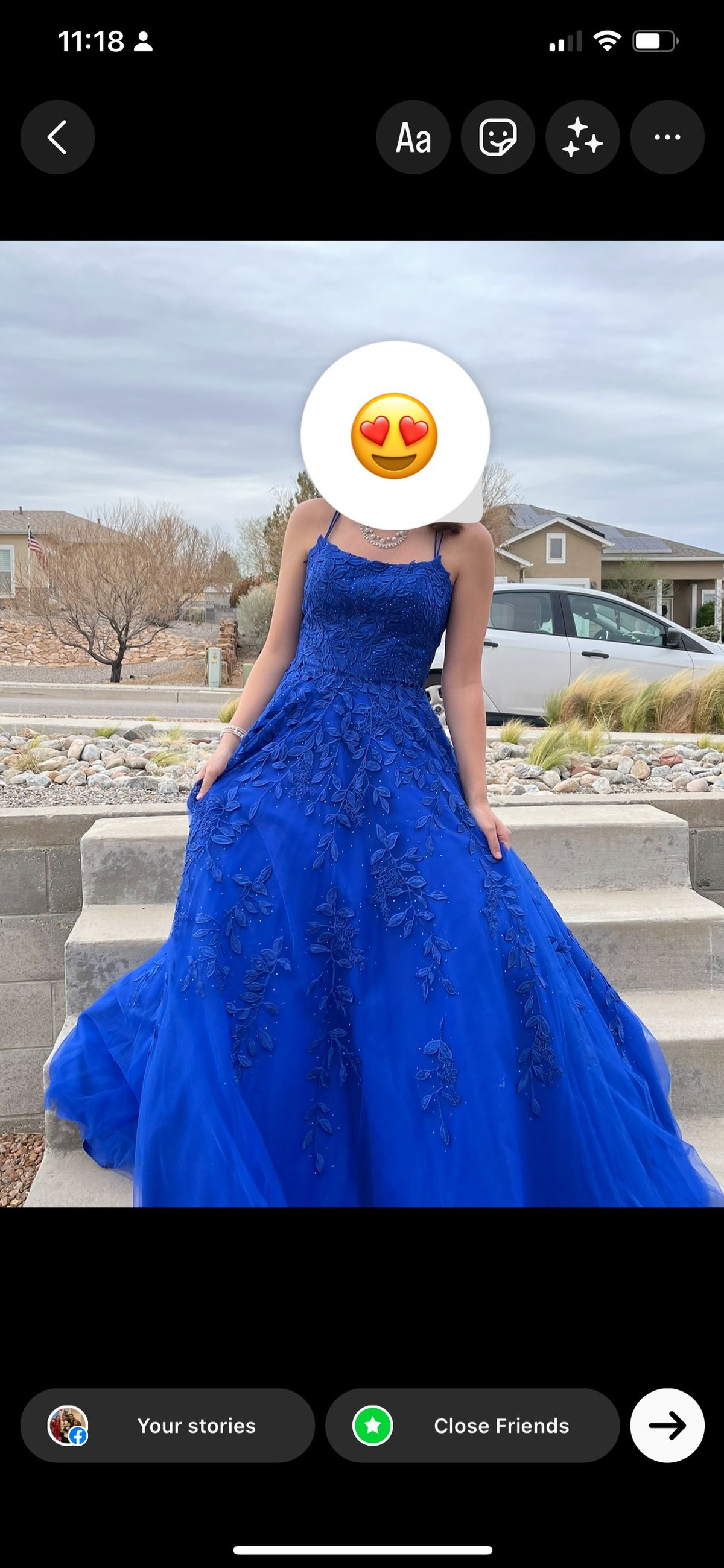 Amarra Size 6 Prom Blue Ball Gown on Queenly