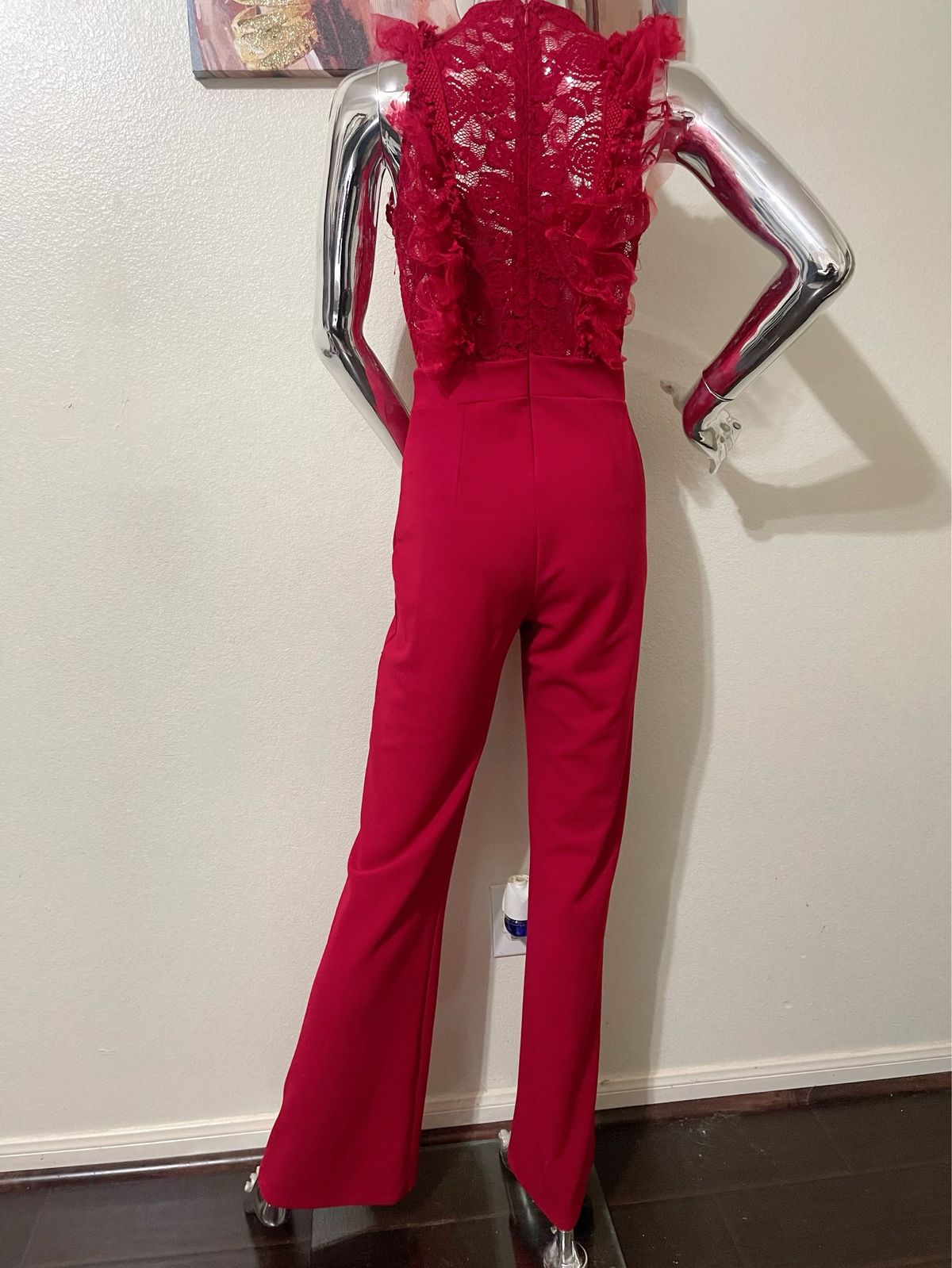 Size 4 Red Formal Jumpsuit on Queenly