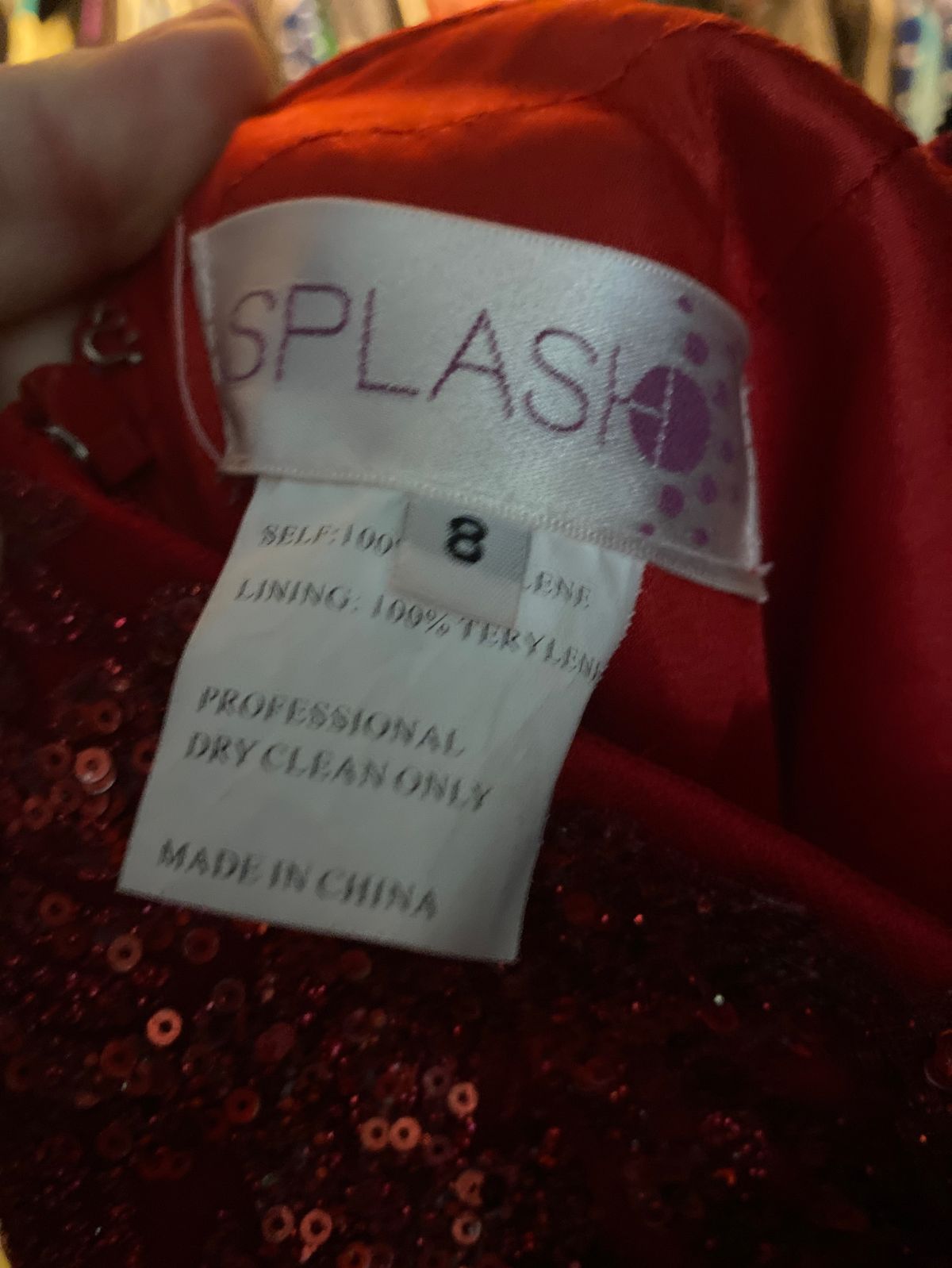Splash Size 8 Prom Red Mermaid Dress on Queenly