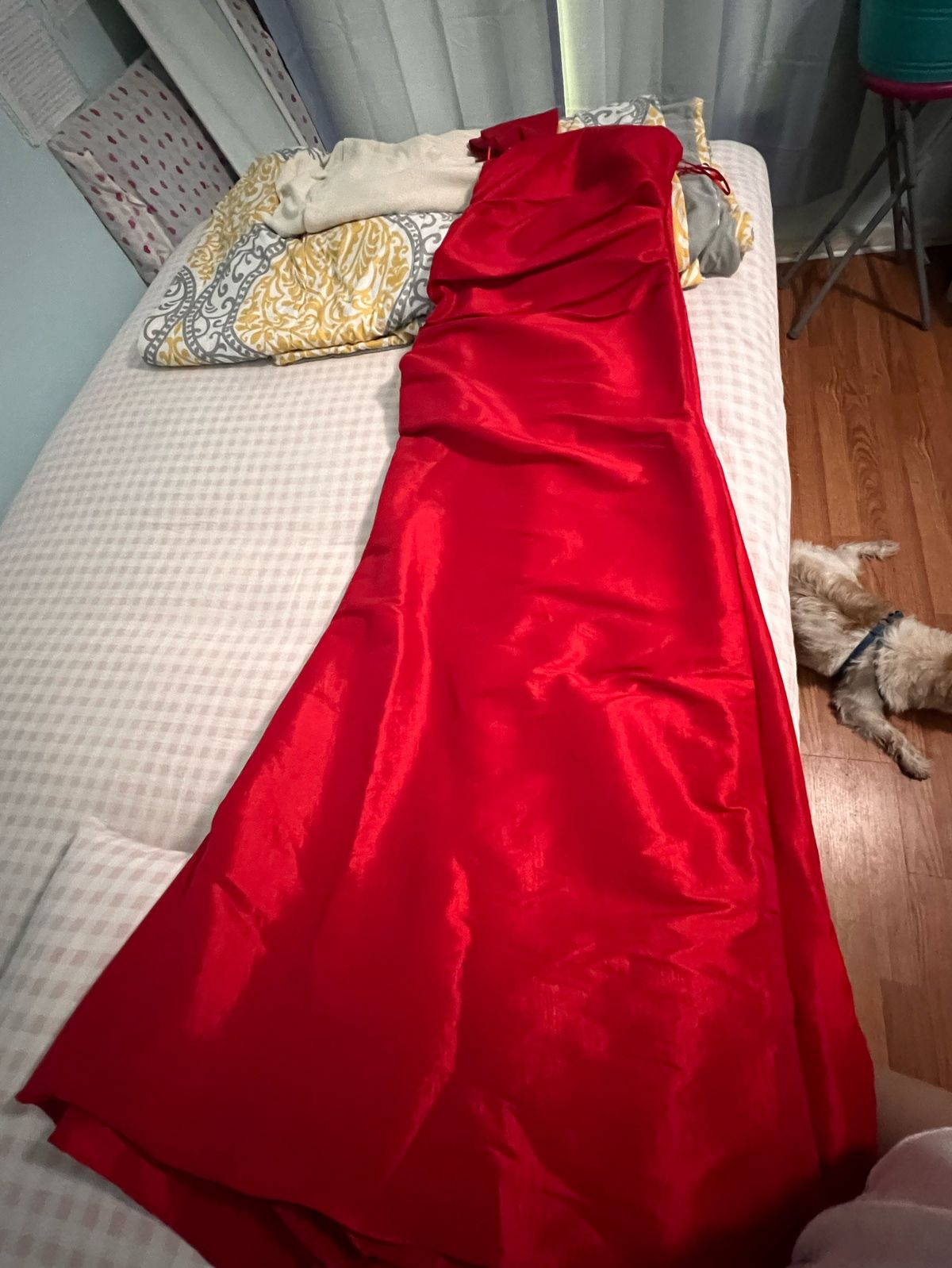 NightWay Size 10 Bridesmaid Red Floor Length Maxi on Queenly