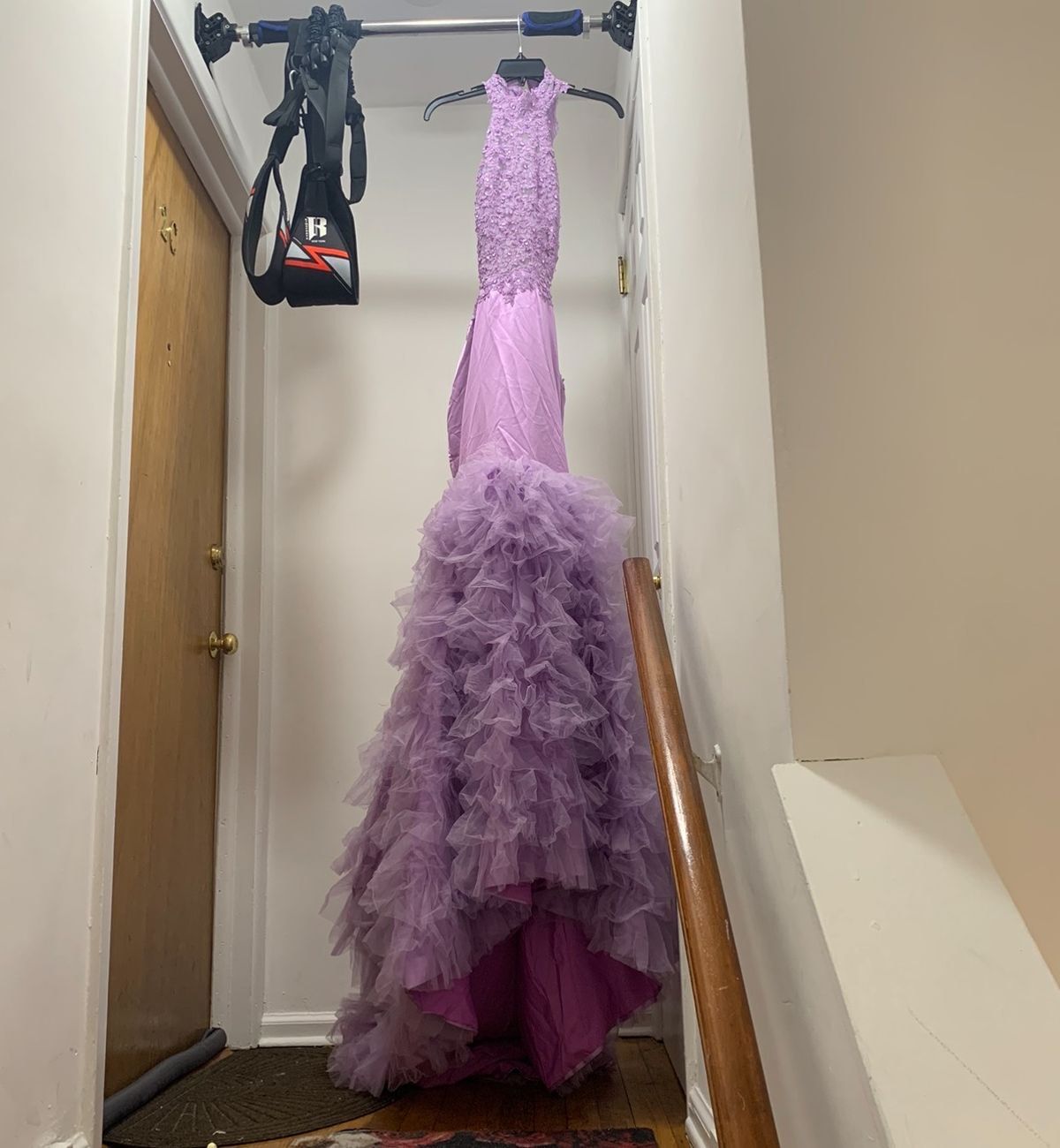Size 8 Prom Satin Purple Mermaid Dress on Queenly