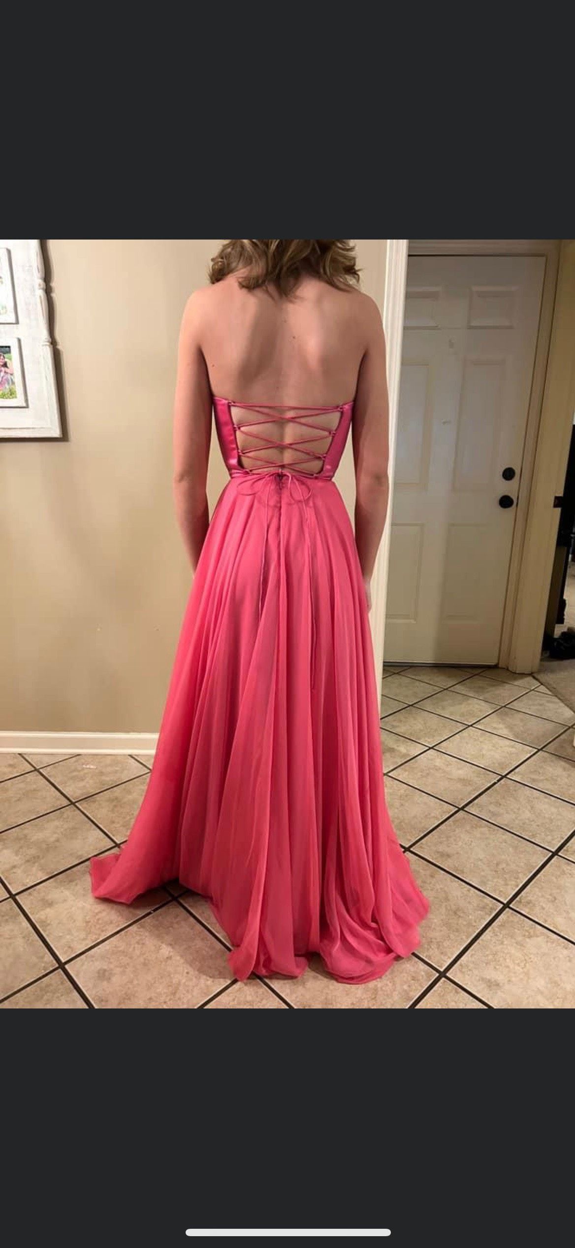Size 0 Prom Pink A-line Dress on Queenly
