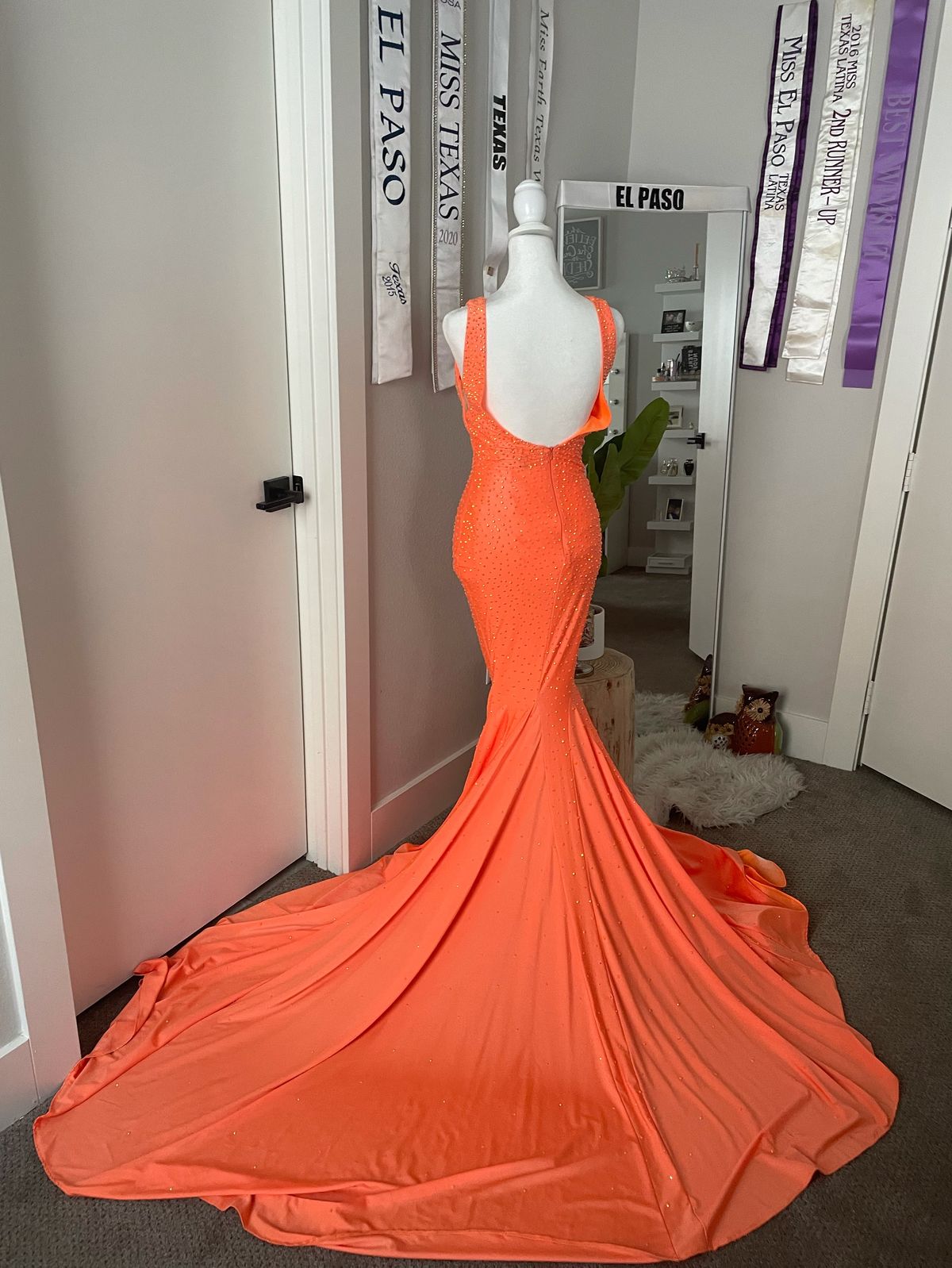 Johnathan Kayne Size S Orange Mermaid Dress on Queenly