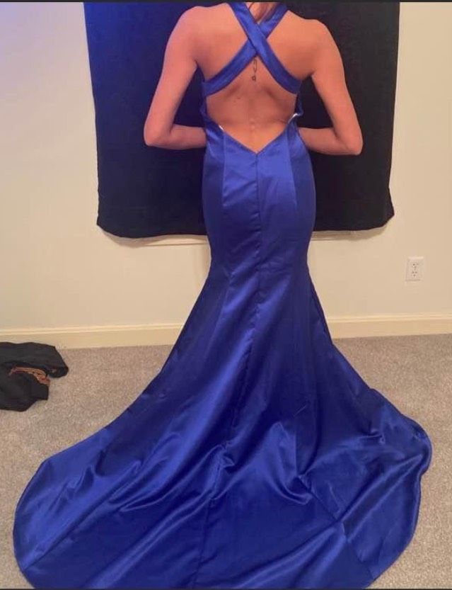 Size M Prom Blue Ball Gown on Queenly