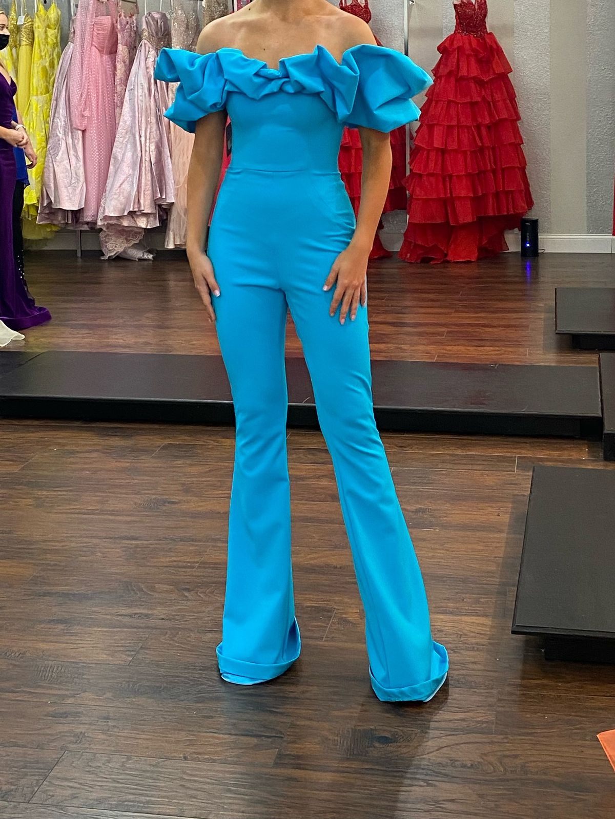 Ashley Lauren Size 2 Prom Blue Formal Jumpsuit on Queenly