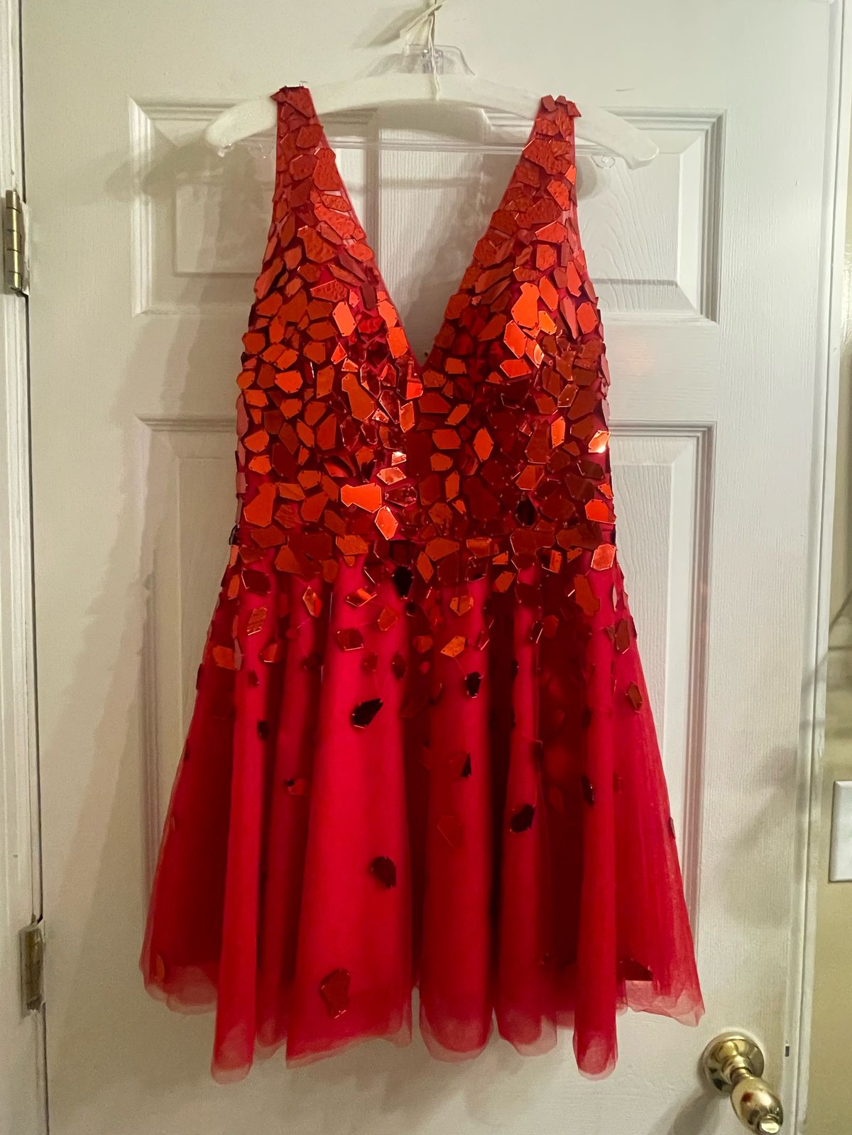 Sophia Thomas Size 12 Prom Red A-line Dress on Queenly
