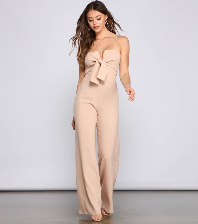 Windsor Size S Nude Formal Jumpsuit on Queenly