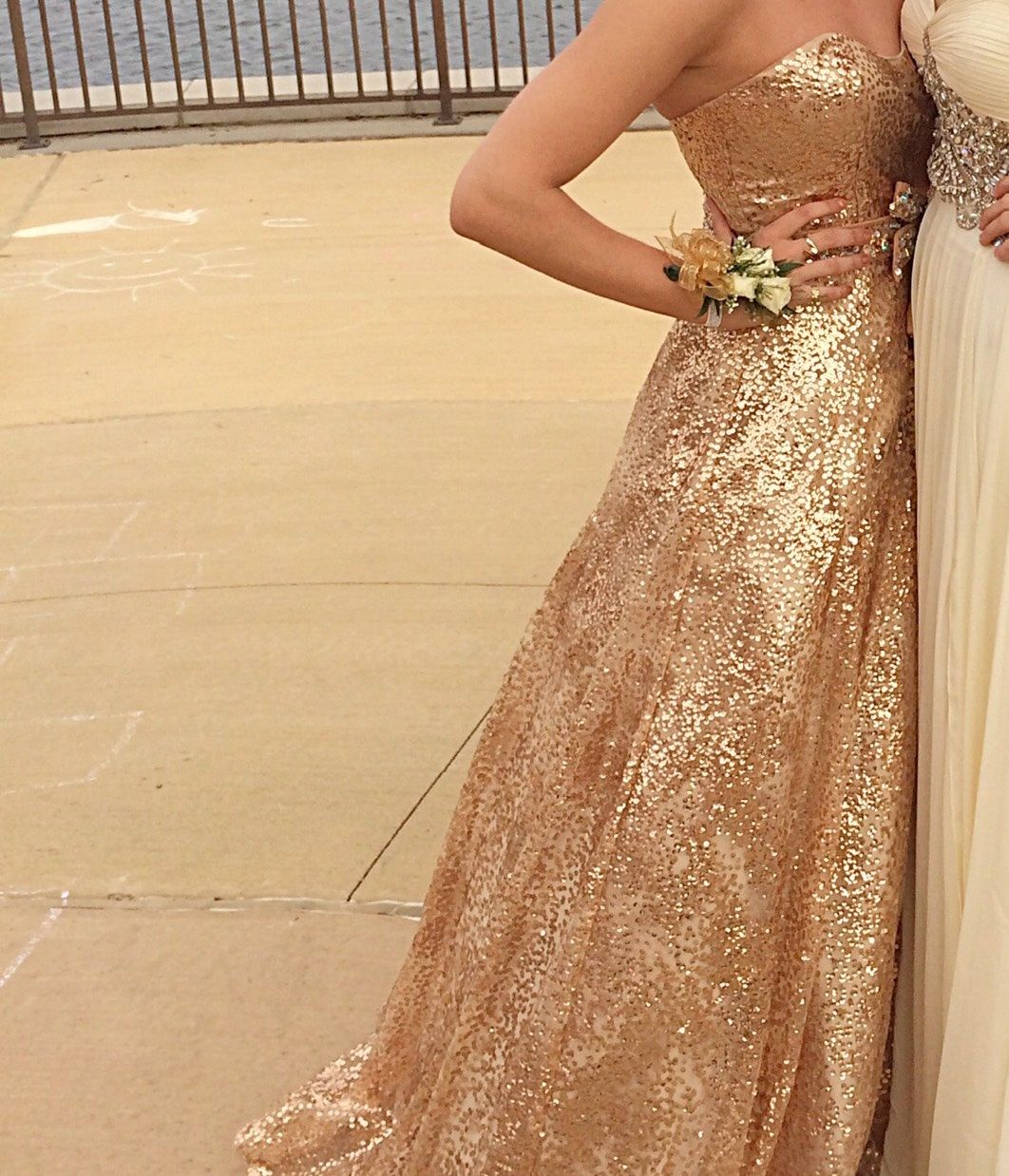 Mac Duggal Size 4 Prom Nude Ball Gown on Queenly
