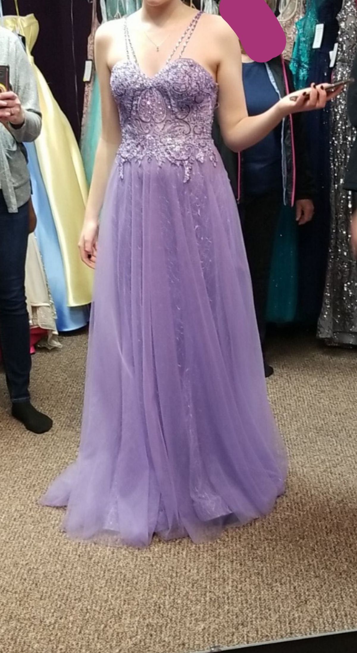 Size 0 Prom Purple A-line Dress on Queenly