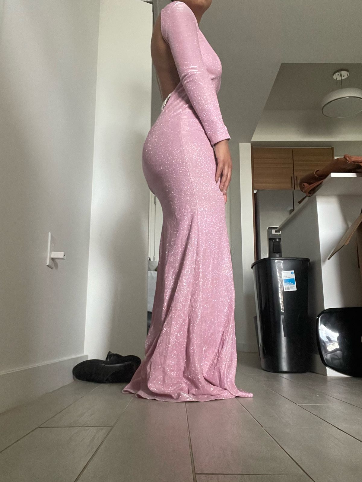 Size S Wedding Guest Pink Floor Length Maxi on Queenly