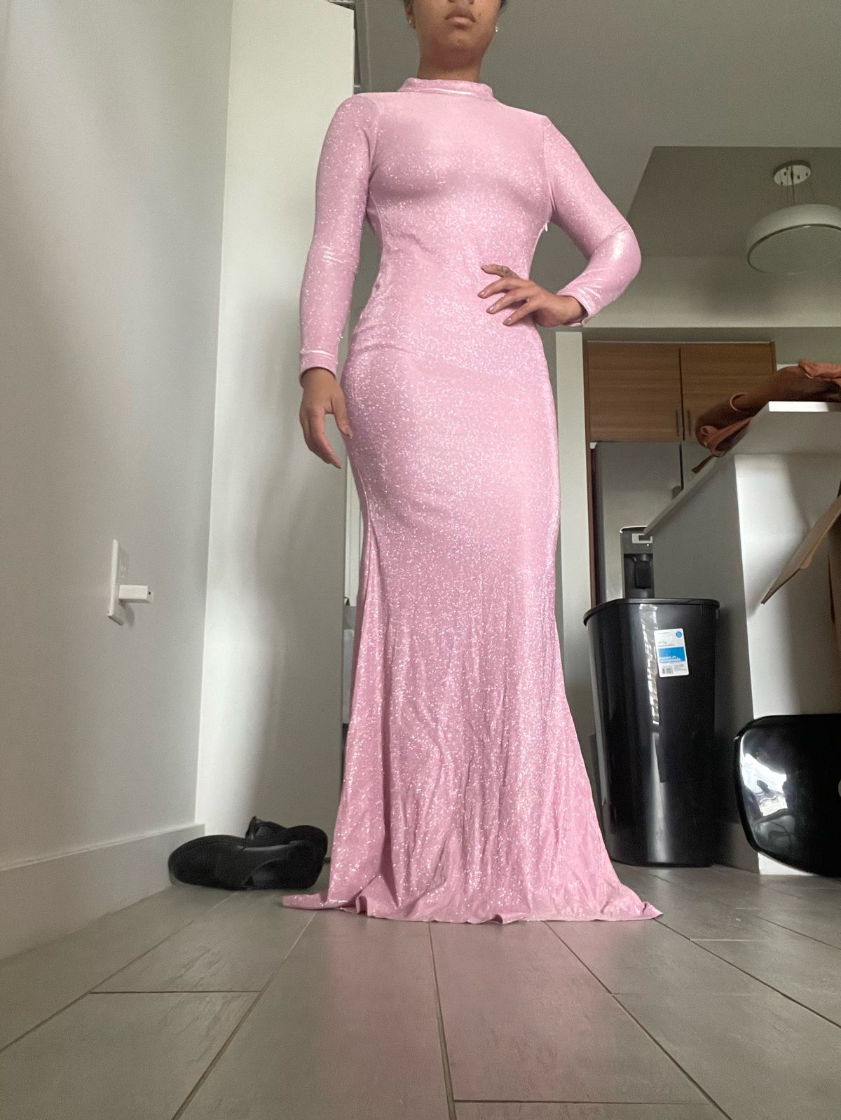 Size S Wedding Guest Pink Floor Length Maxi on Queenly