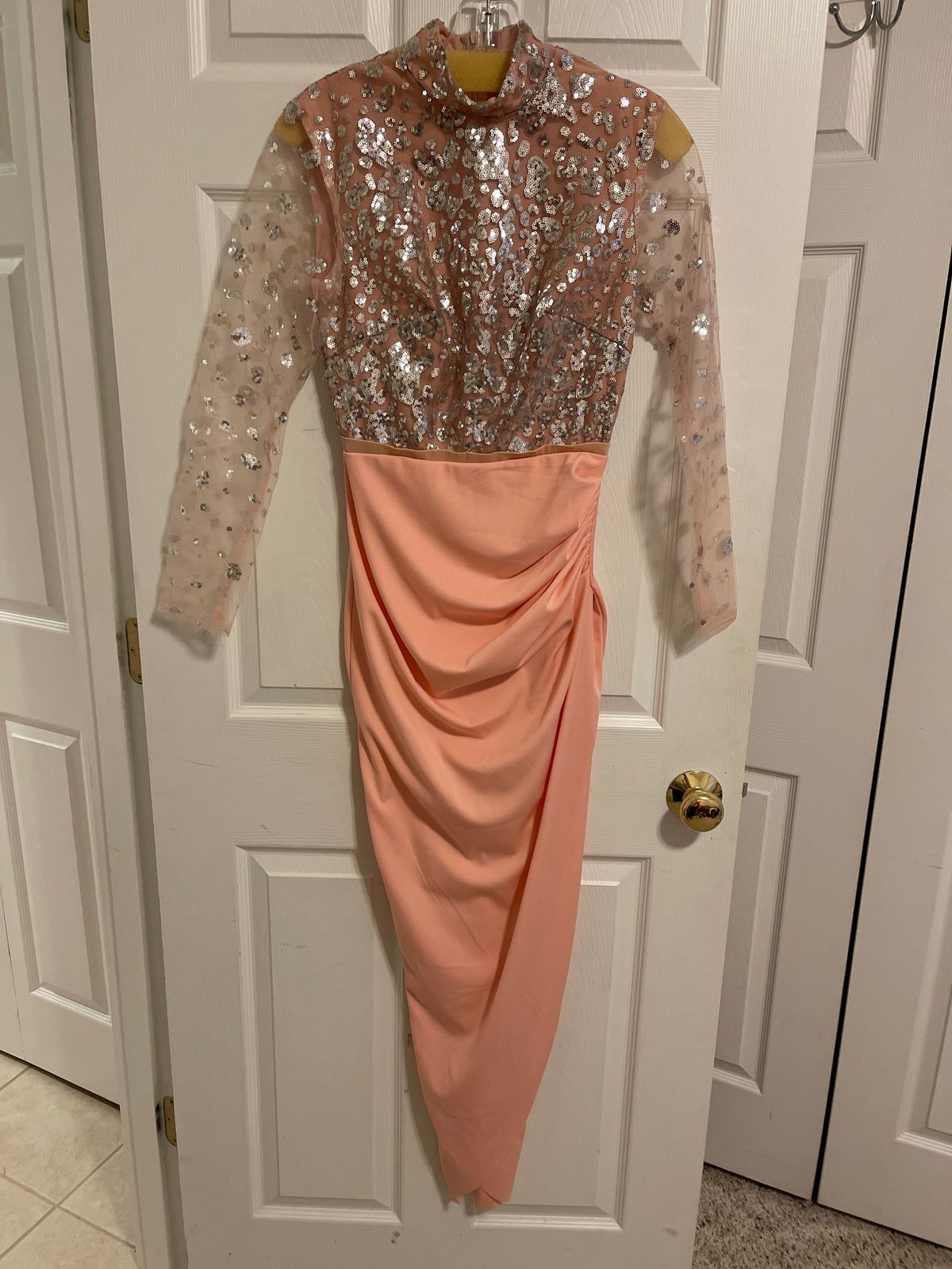 Size S Sheer Pink Cocktail Dress on Queenly