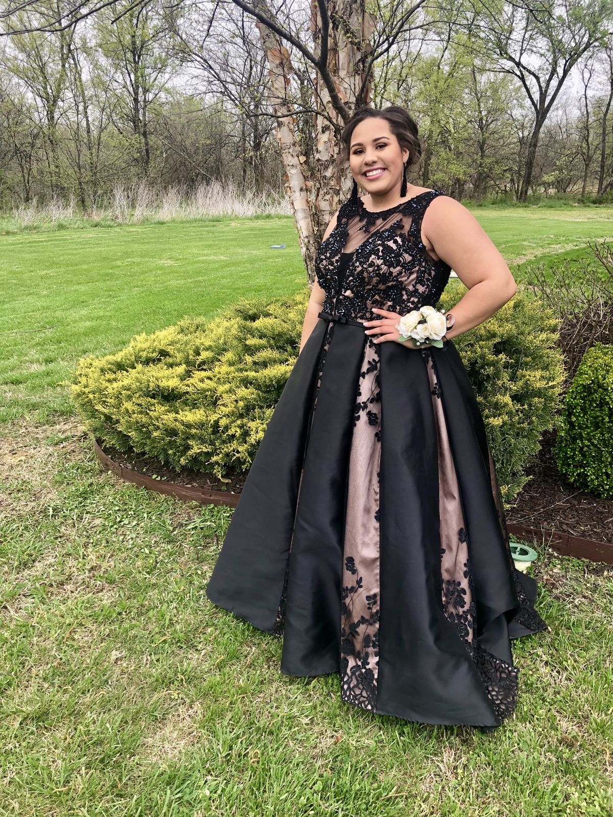 Plus Size 18 Lace Black Ball Gown