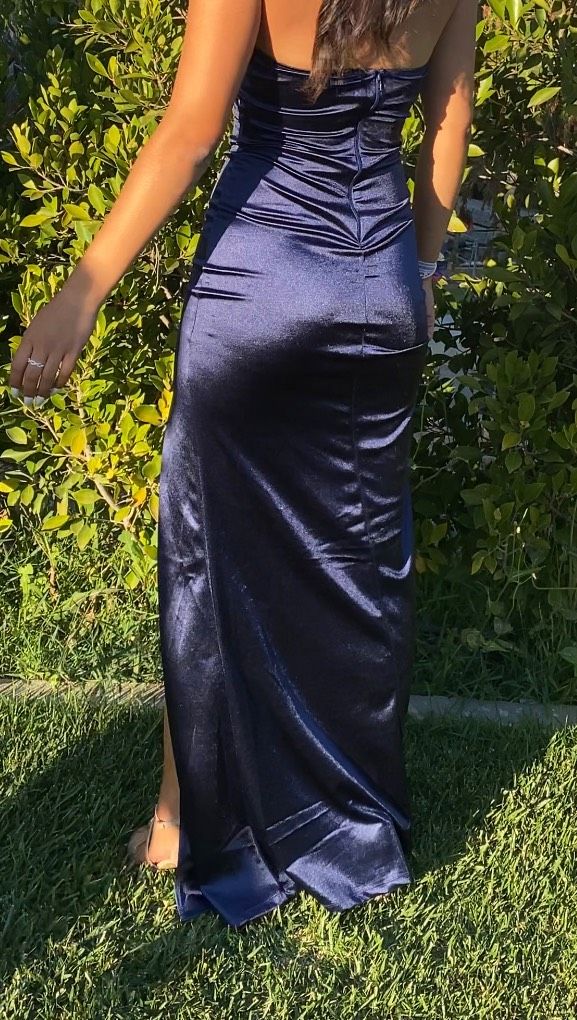 Size 8 Prom Blue Floor Length Maxi on Queenly
