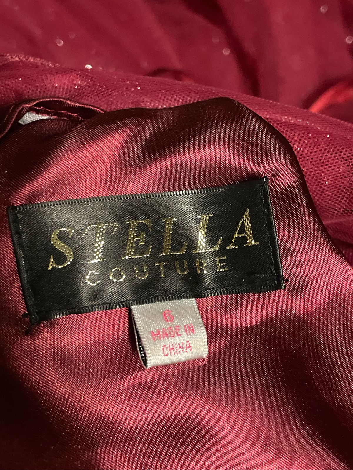 Stella couture Size 6 Prom Red Ball Gown on Queenly