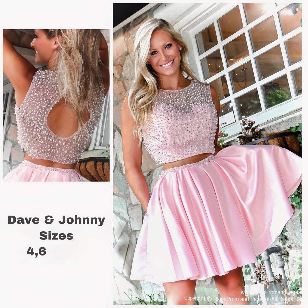 Dave and Johnny Size 4 Homecoming Sequined Pink Cocktail Dress on Queenly