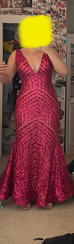 Jovani Size 12 Prom Pink Mermaid Dress on Queenly