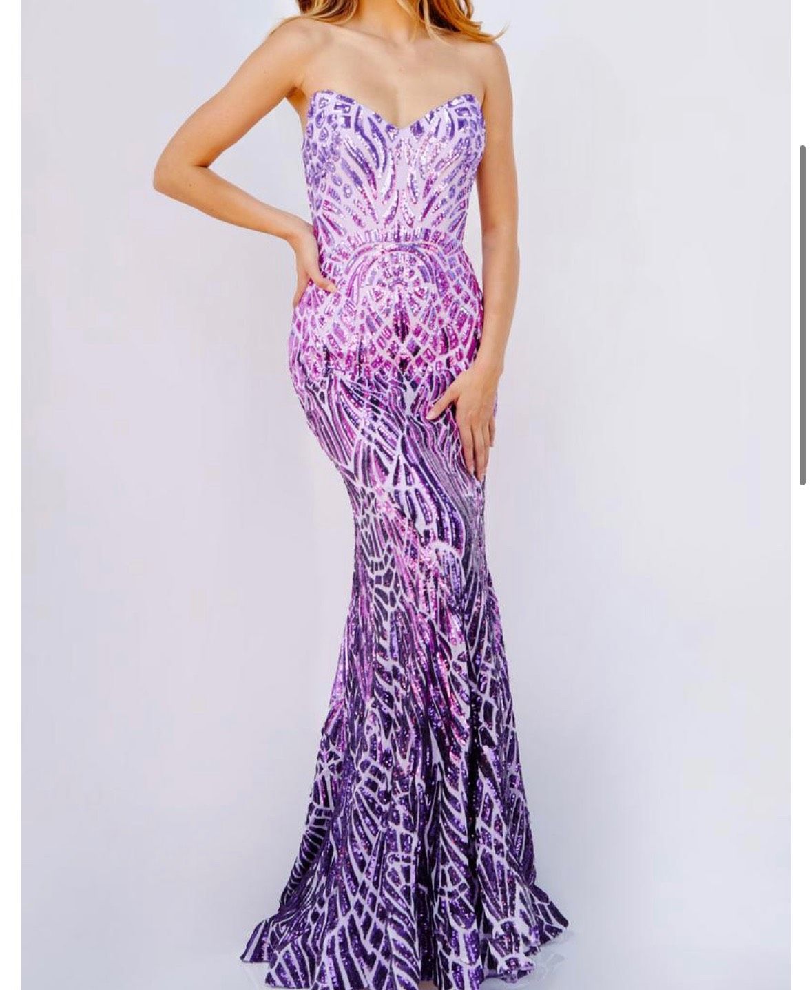Jovani Size 0 Purple Mermaid Dress on Queenly