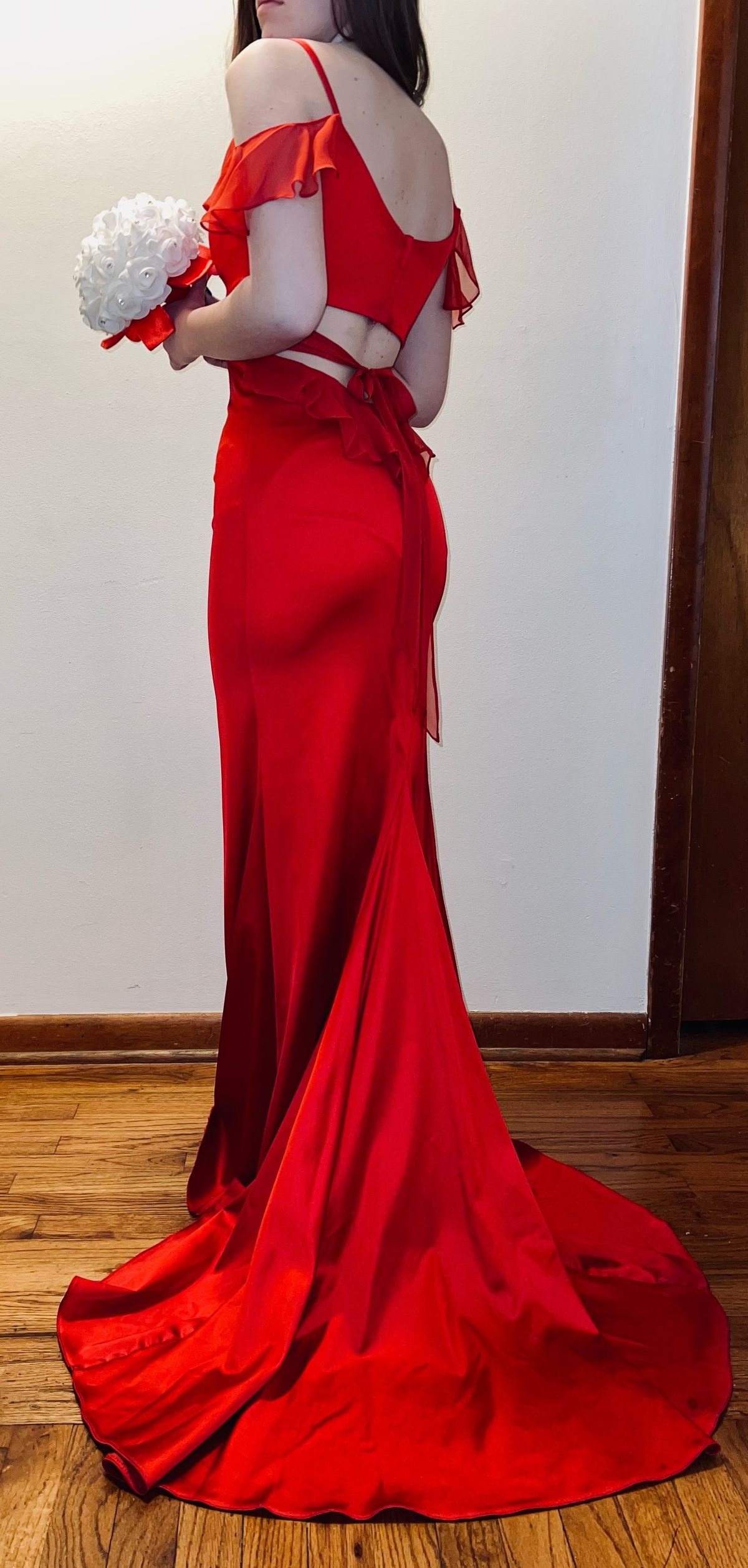 Size XS Prom Red Floor Length Maxi on Queenly