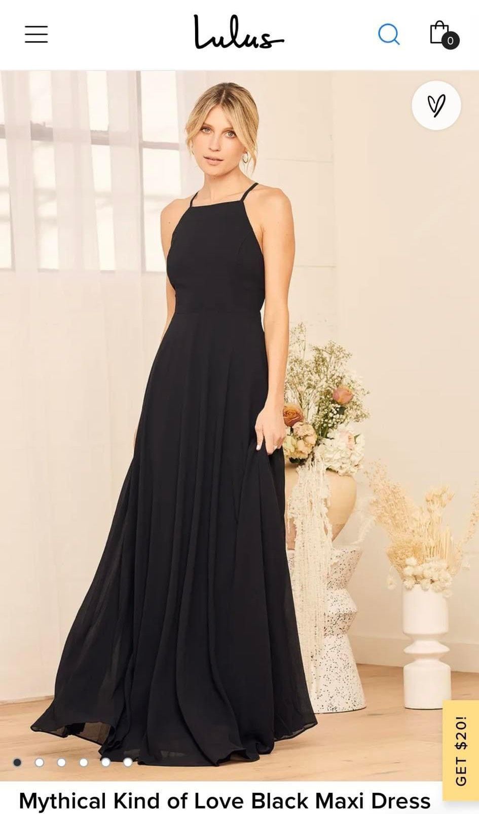 Lulus Size 8 Prom Black Floor Length Maxi on Queenly