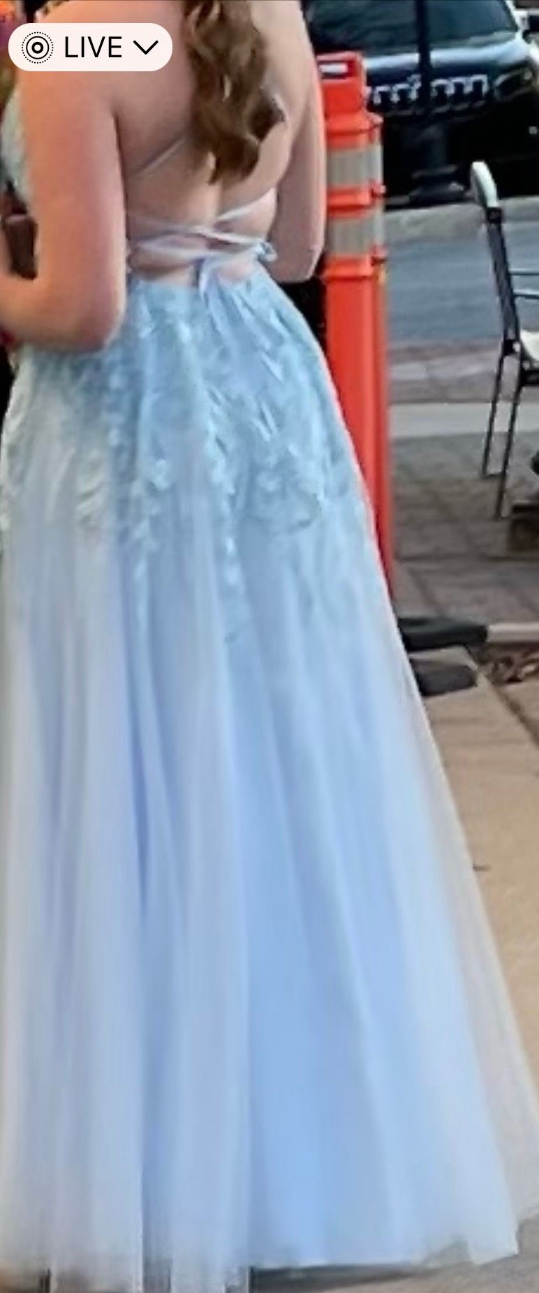 Size 6 Prom Blue Ball Gown on Queenly