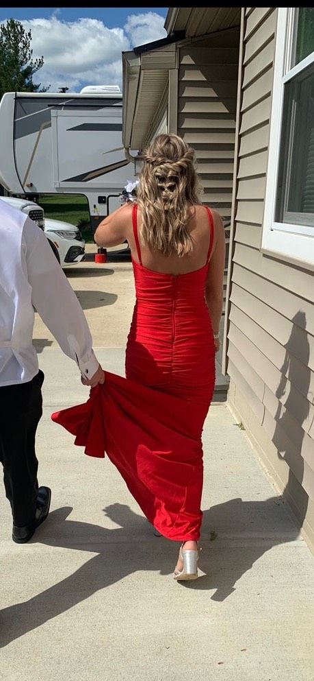 Size 2 Prom Red Floor Length Maxi on Queenly