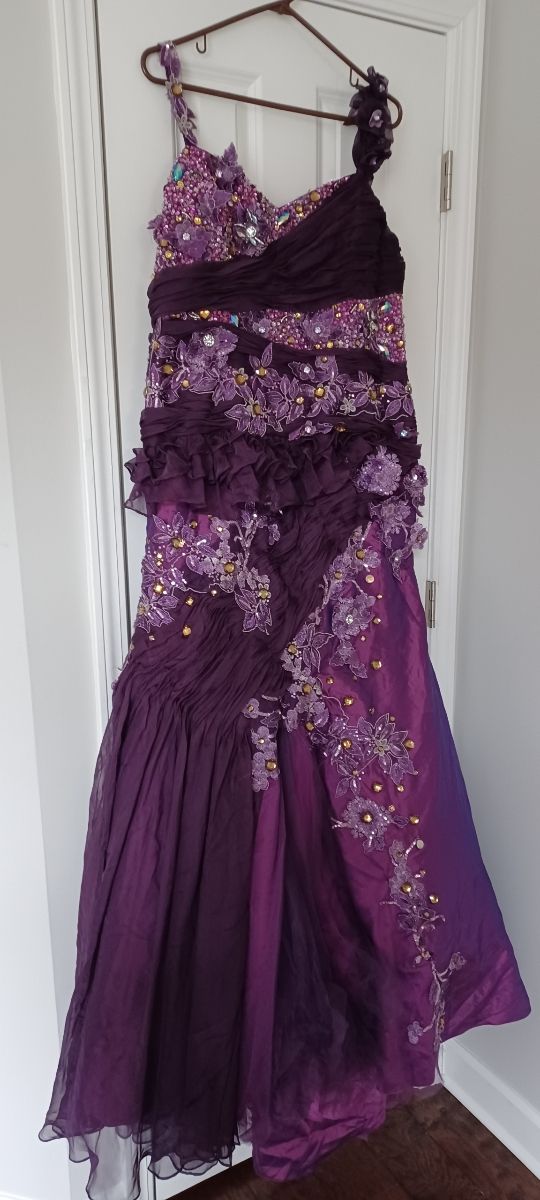 Size 14 Prom Purple Mermaid Dress on Queenly