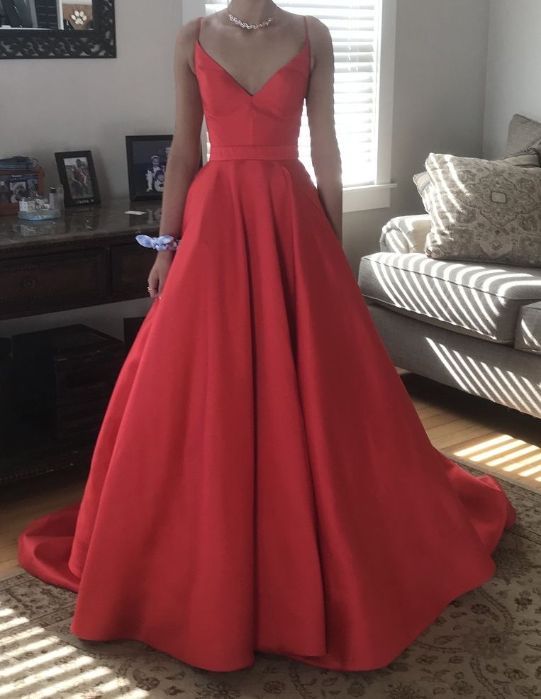 Sherri Hill Size 00 Prom Lace Red A-line Dress on Queenly