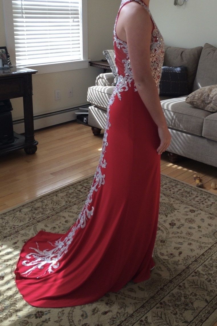 MoriLee Size 10 Prom Red Floor Length Maxi on Queenly