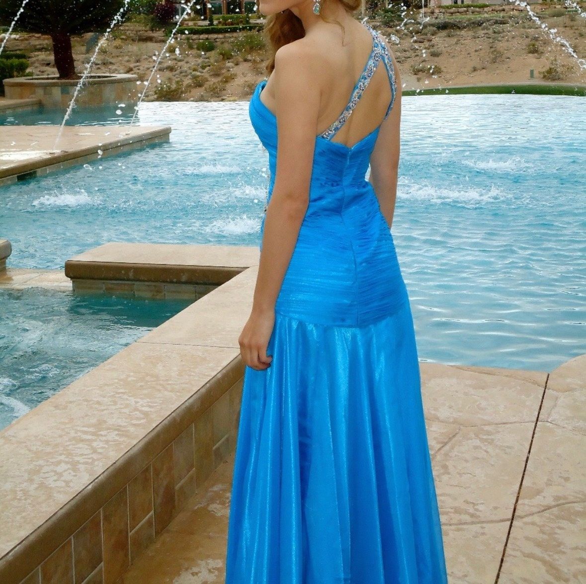 Sherri Hill Size 0 Prom Strapless Sequined Light Blue Floor Length Maxi on Queenly