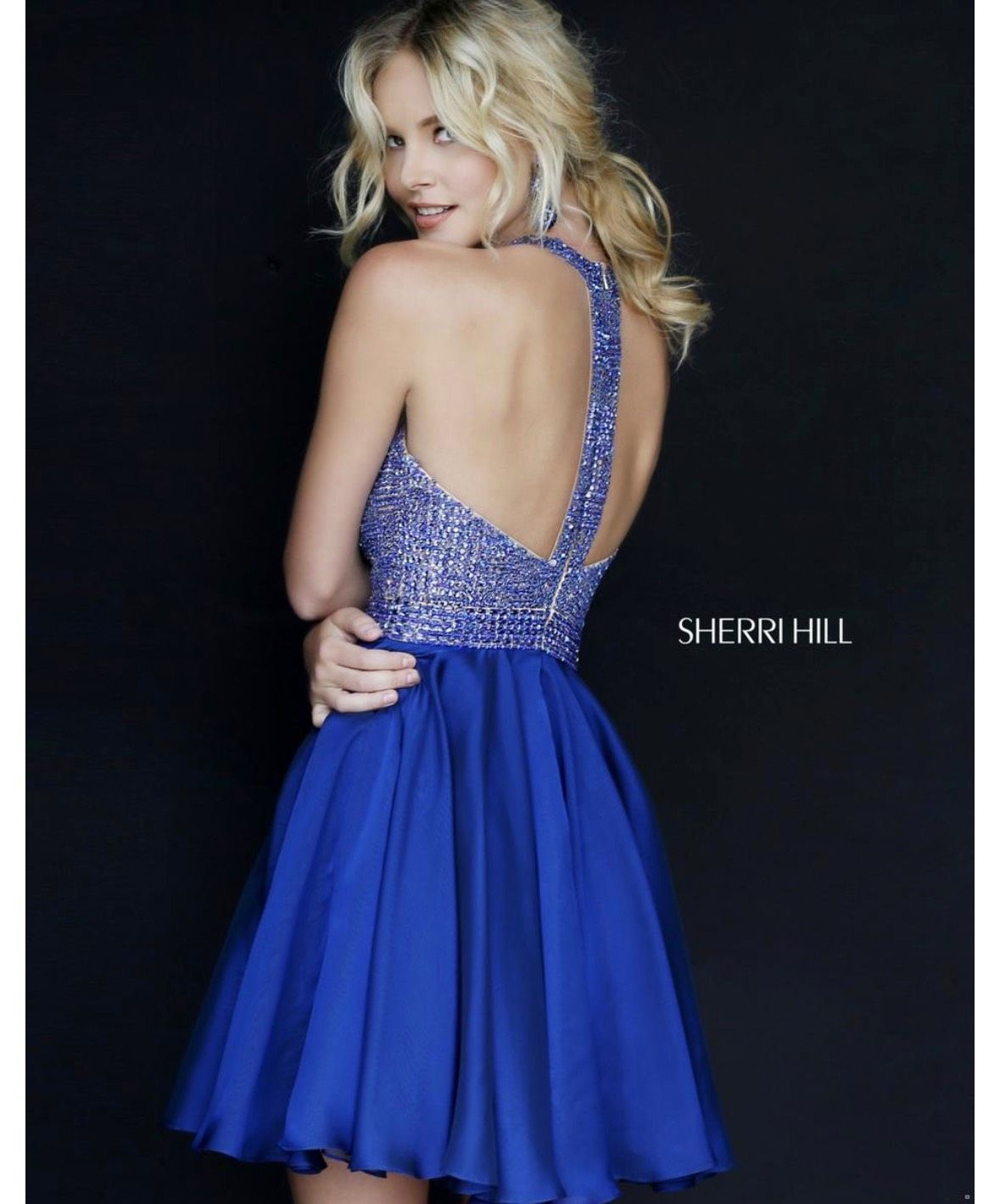 Sherri Hill Size 00 Prom Sheer Royal Blue A-line Dress on Queenly