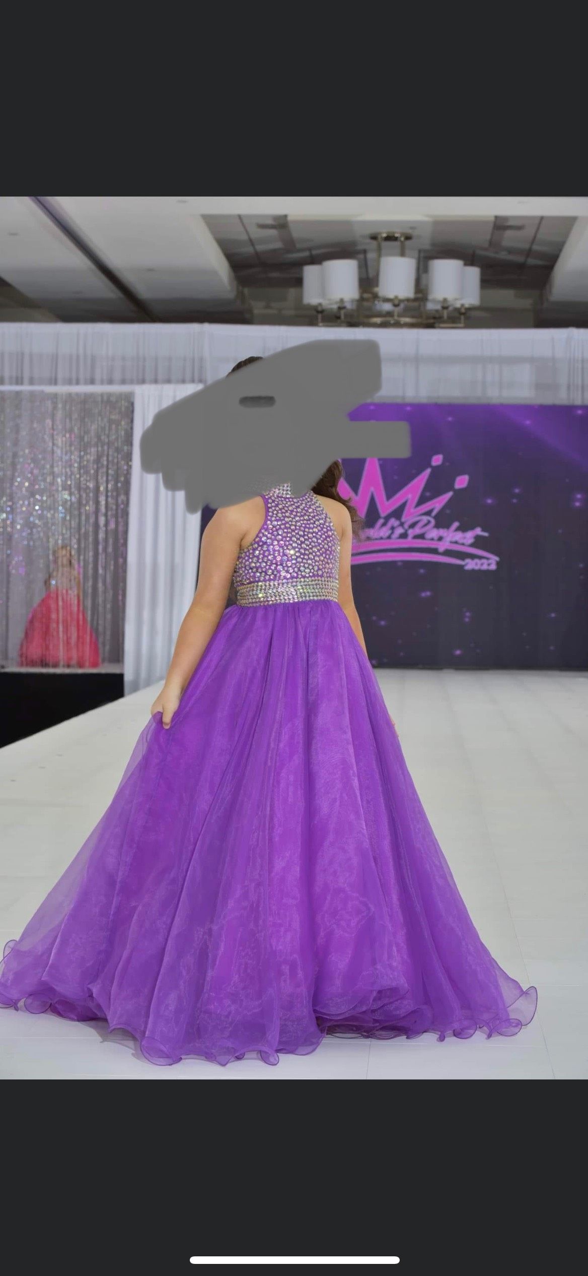 DanDan Li Girls Size 4 Pageant Purple Ball Gown on Queenly