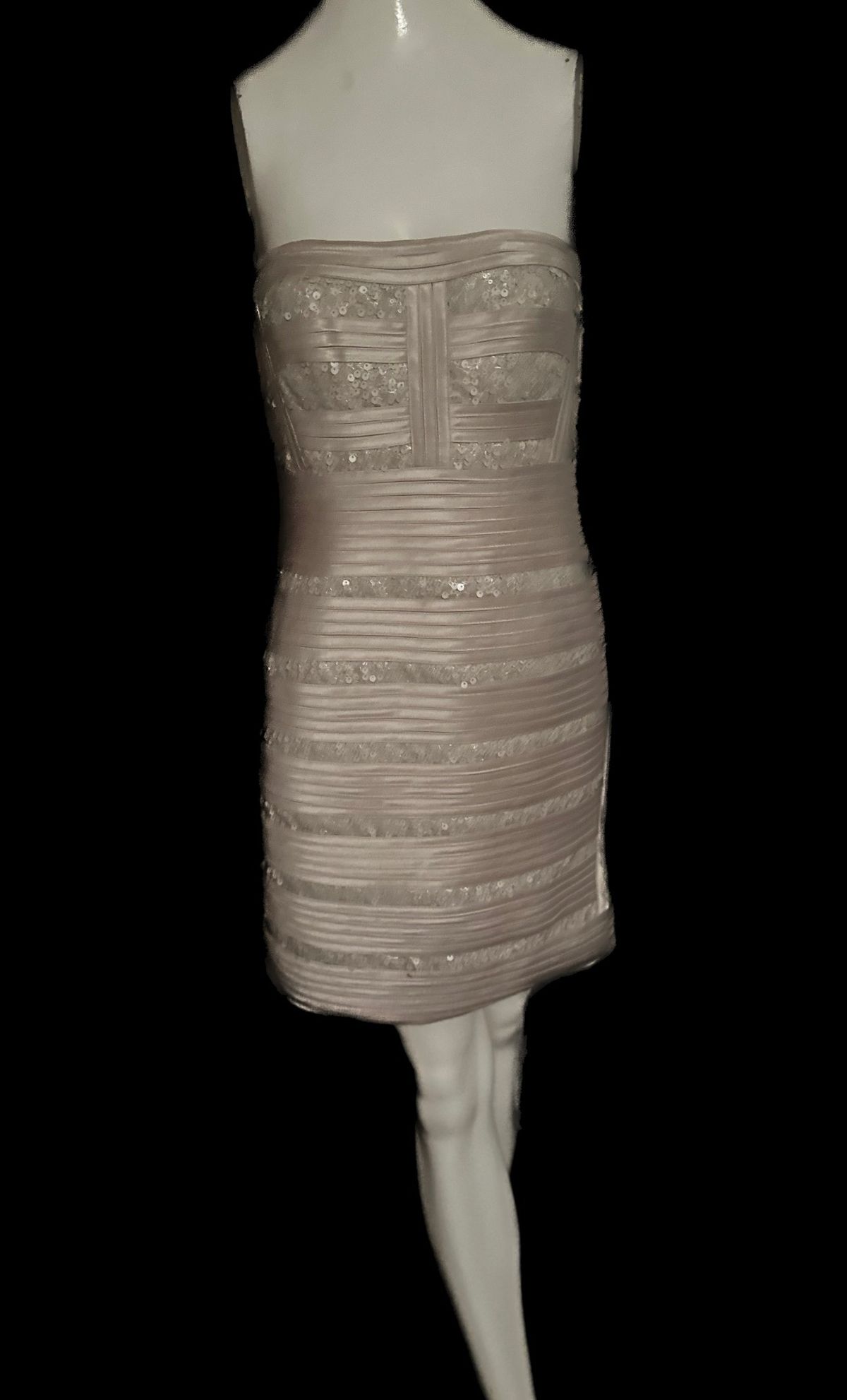 BCBG Max Mara Size M Nude Cocktail Dress on Queenly