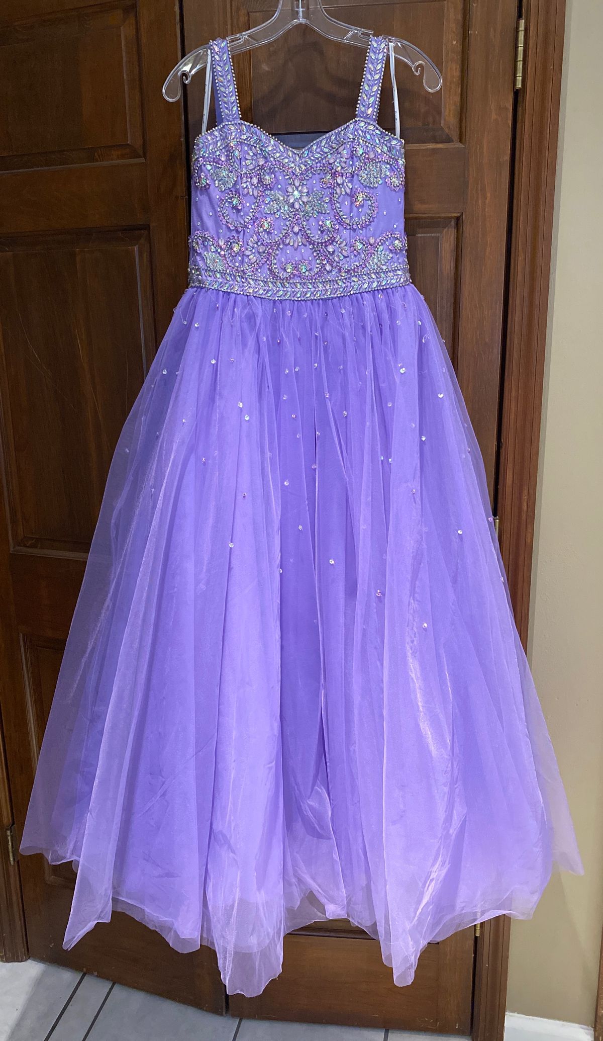 Tiffany Designs Girls Size 10 Pageant Purple Ball Gown on Queenly