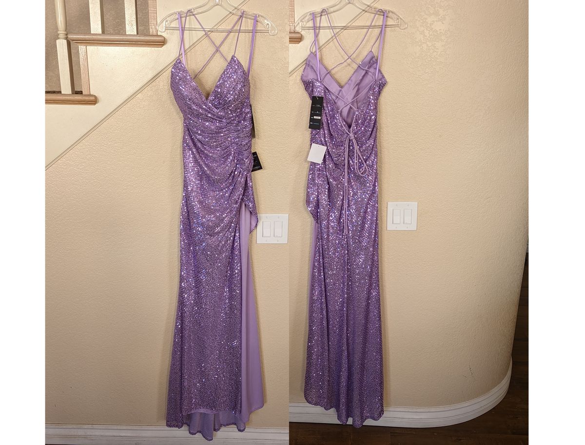 Cinderella Divine  Size 8 Purple Side Slit Dress on Queenly